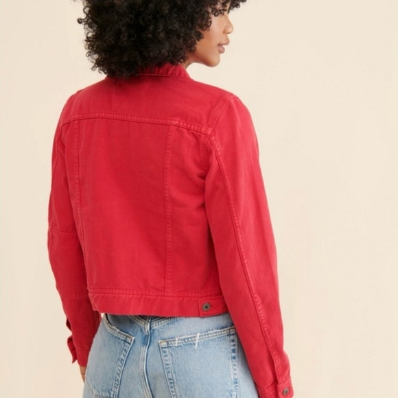 Free People Rumors Denim Jacket In Strawberry Spritz Medium - Picture 2 of 10